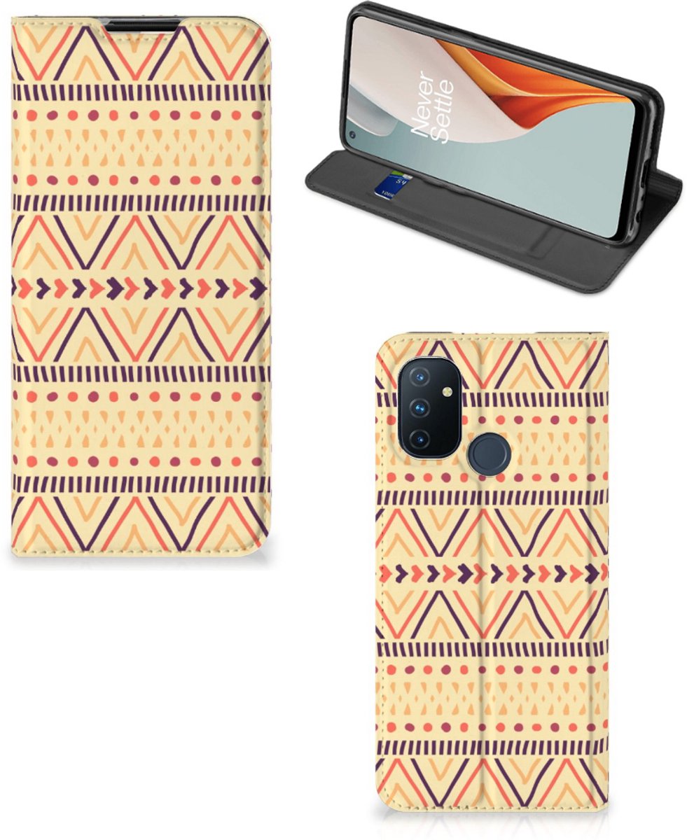 OnePlus Nord N100 Hoesje met Magneet Aztec Yellow