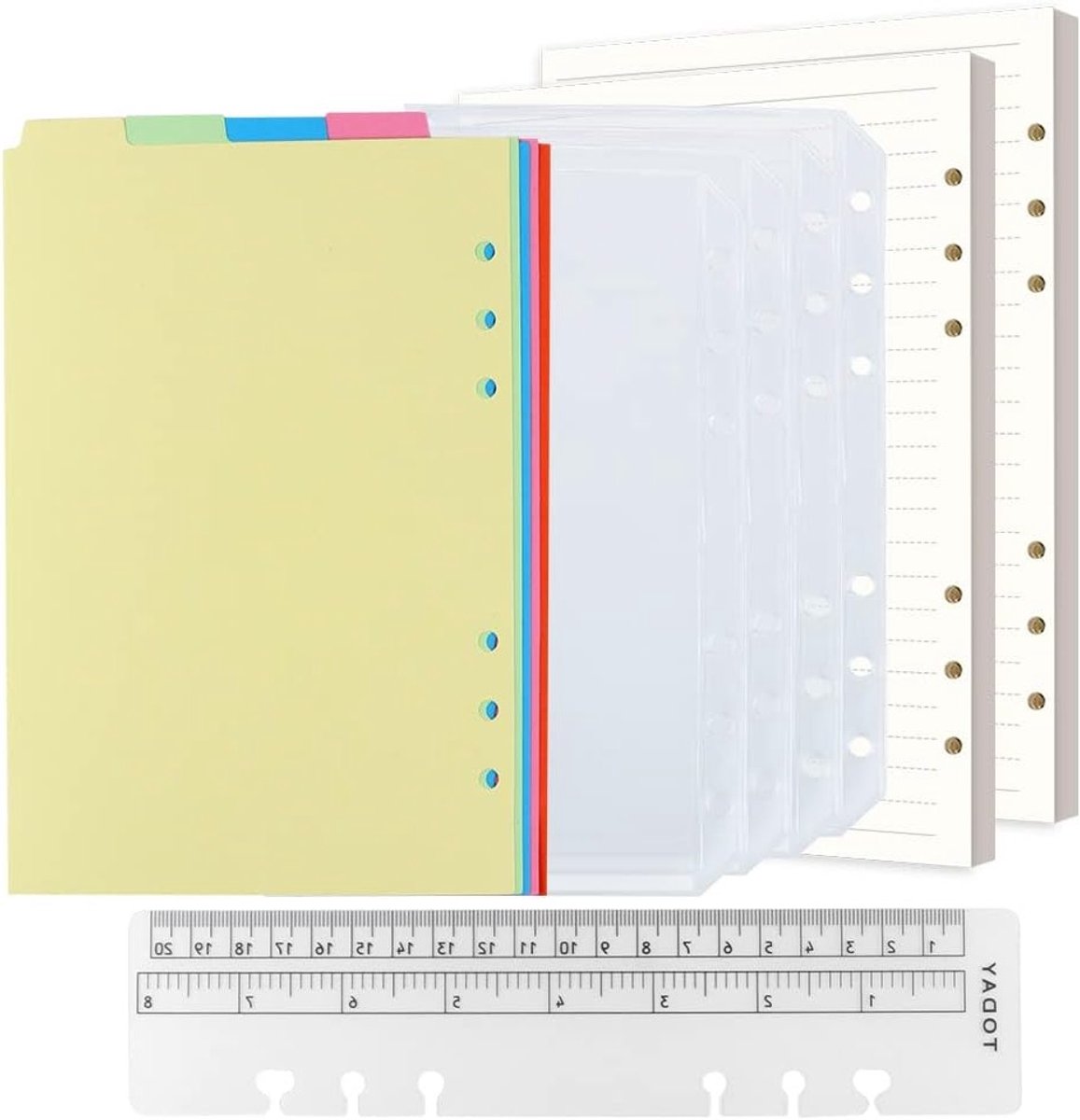 Vulbare A5 Notitiepapier Set met 160 Vel, Gekleurde Tabs en Enveloppen, Perfect voor Notities en Organisatie