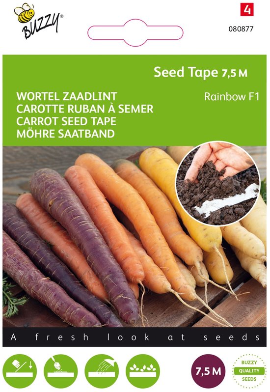 Buzzy - Zaadband Wortel zaden Rainbow