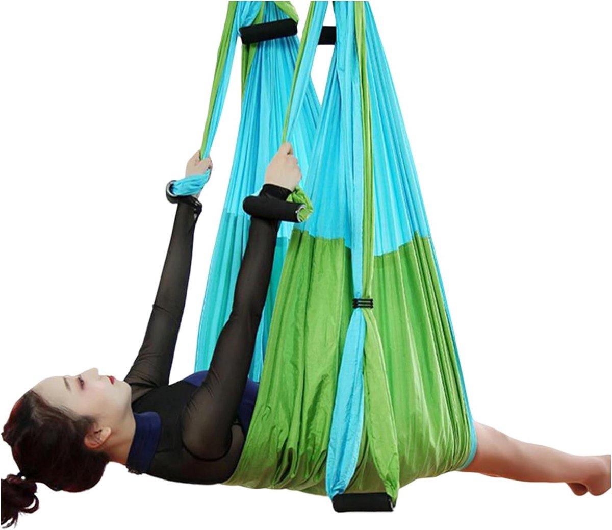 Aerial Yoga Fitness Hammock voor Ontspanning en Blessurevrije Oefeningen, Verstelbare Hoogte en Inversiehandvat, Ideaal voor Thuisgebruik en Yoga Sessies