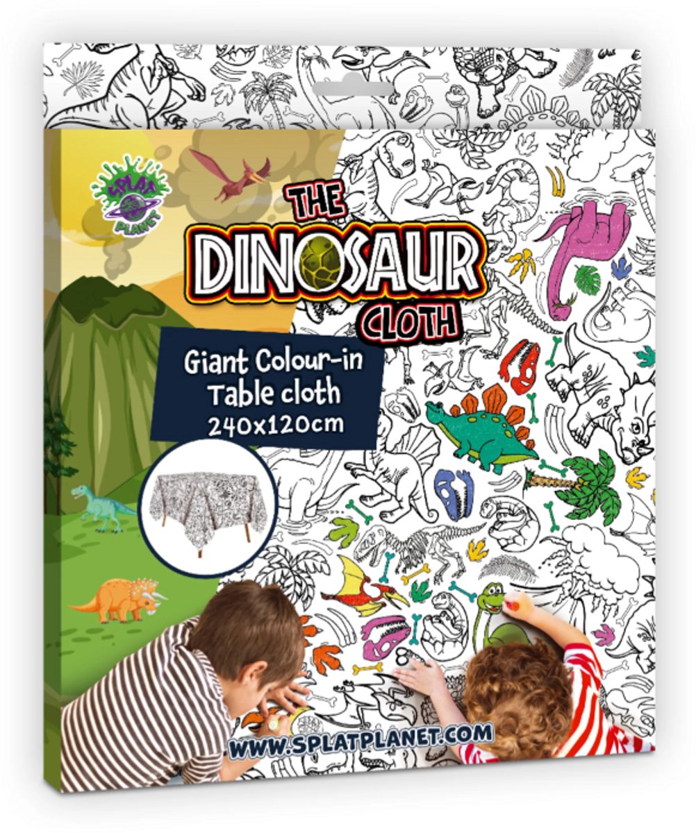 Splat Planet Kleur je eigen Tafelkleed Dino 240 × 120cm