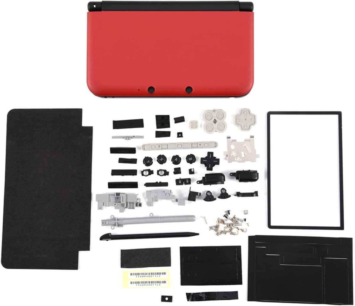 Complete Reparatieset voor 3DS XL met Behuizing, Knoppen en Rubber Pads - Zwart