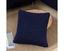 ShowyLive Sofa Cover, Set of 2 for Corner Sofa, L-Shaped Sofa Cover, 3 Seater + 3-Seater, with 2 Pillowcases, Dark Blue