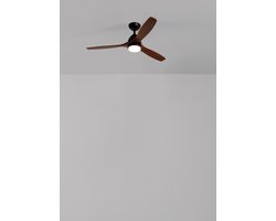 CREATE - Plafondventilator 40W silent Ø132 cm 100% hout - M - Met licht - Afstandsbediening - WIND CUP