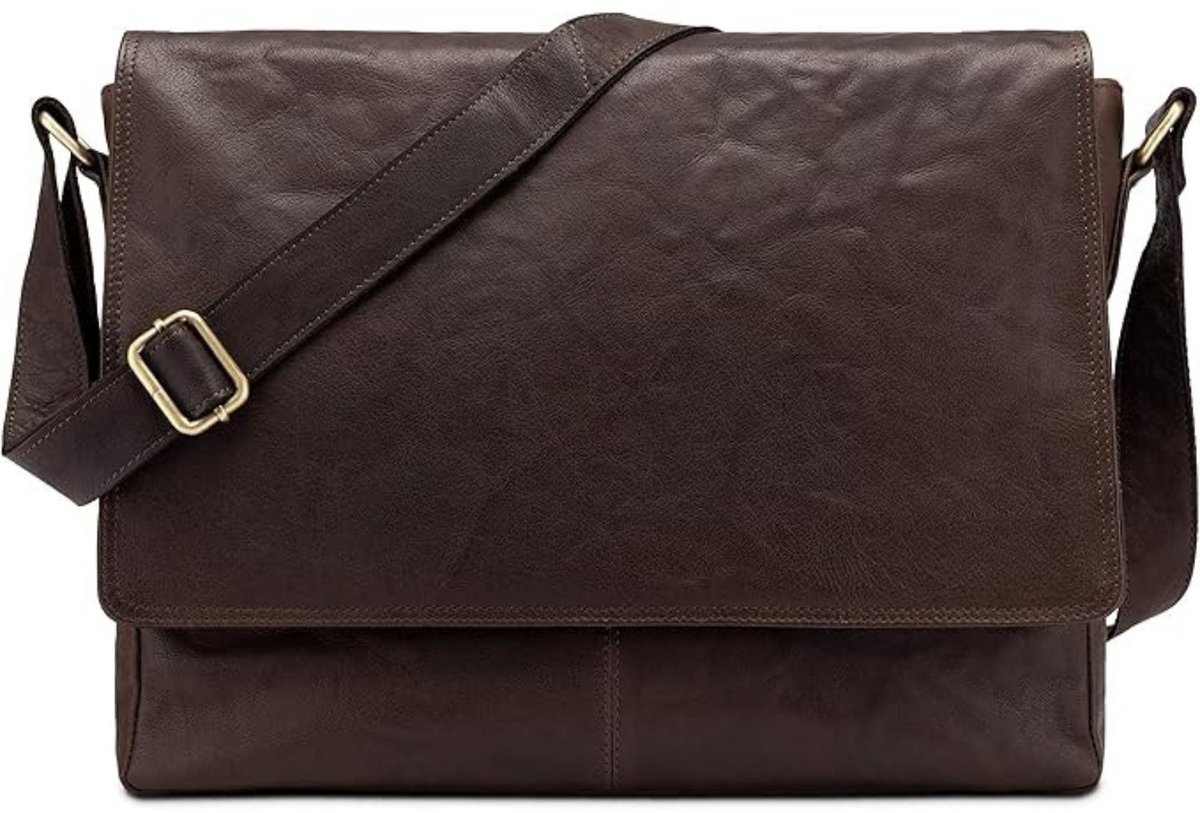 Leren Laptoptas - Laptoptas - Leren Tas - Luxe Leren Laptoptas - Werktas - Schoudertas - Business Tas - Leren Business Tas - 15 inch - Donkerbruin - van Imperatoris