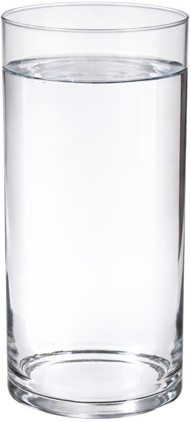 Home & Styling Bloemenvaas - Cilinder vorm - transparant - glas - 19 x 60 cm - rechte cilinder - boeketten - sierrtakken