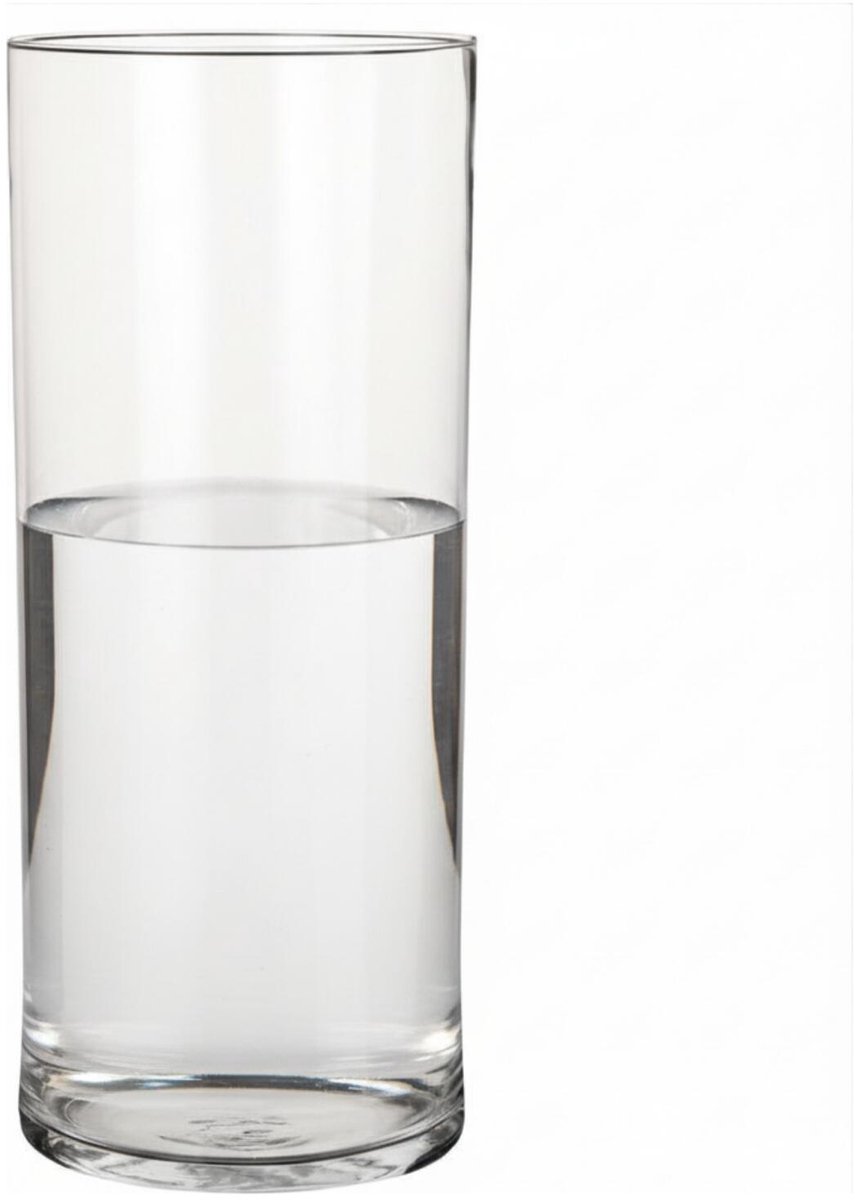 Home & Styling Bloemenvaas - Cilinder vorm - transparant - glas - 19 x 48 cm - rechte cilinder - boeketten - sierrtakken