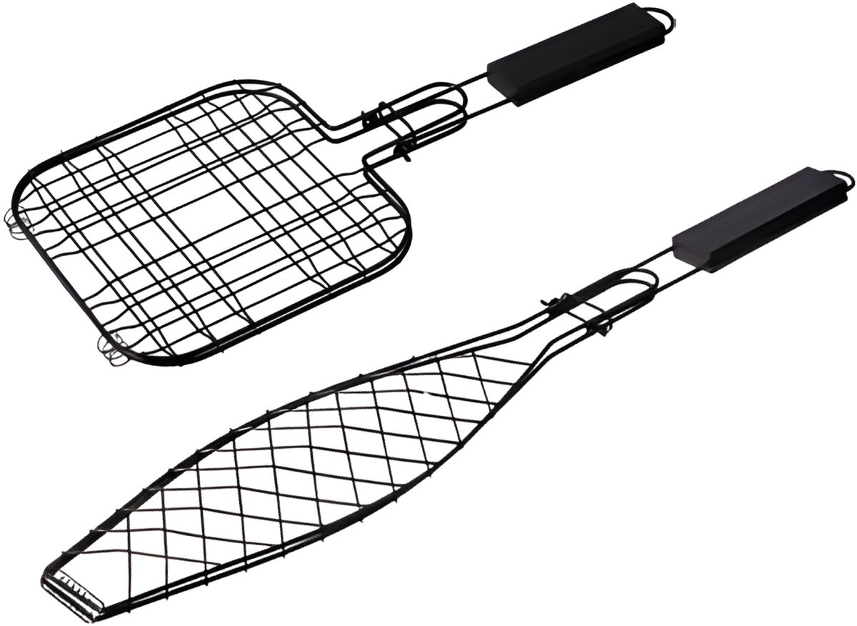 BBQ Collection grillroosters - visgrill - hamburgergrill - staal - antiaanbaklaag - bbq klem