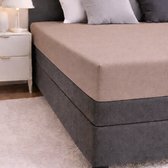 24-Bedding - Hoeslaken Katoen - 90x200 cm - Taupe - 2 stuks - Verkoelend 100% percaline Katoen - 30 cm hoek