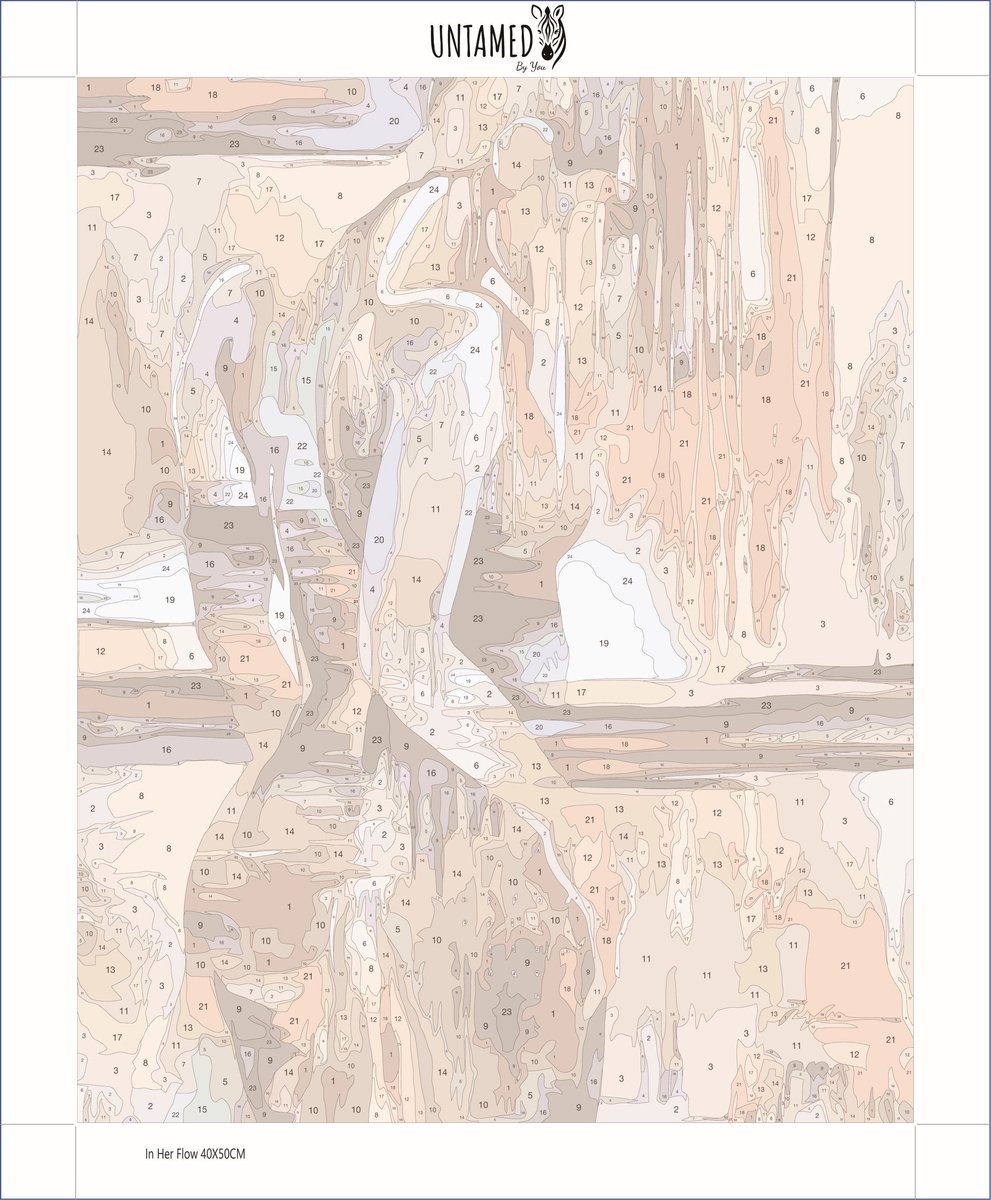 Paint by numbers – schilderen op nummer – DIY decoratie – Abstract vrouwelijk silhouet – In Her Flow — afbeelding 2