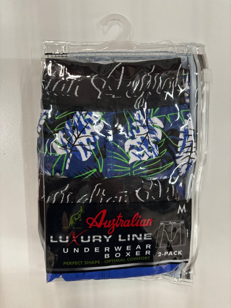 2 stuks Australian Boxershort - Blauw-Zwart - S