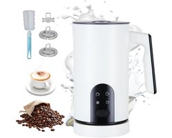 Witte 5-in-1 elektrische melkschuimer – Automatisch schuimen van warme en koude melk – Verwarmt en schuimt voor latte, cappuccino en warme chocolademelk – Stil, veilig & gemakkelijk schoon te maken – Geschikt voor elke keuken