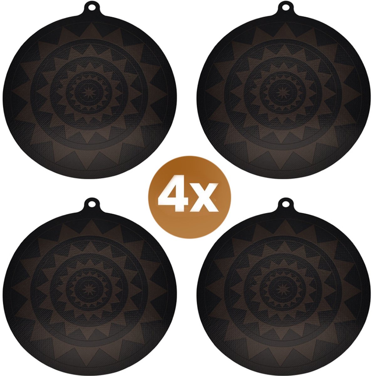 Inductie Beschermings Mat-4 Stuks-Inductiematjes Rond 24 cm-Pannenonderzetter Hittebestendig-Inductieplaat beschermer-Antislip afdekmat voor inductiekookplaat-Onderzetters Pannen Beschermers-Dikte 0,7MM-Hittebestendig tot 260 ºC