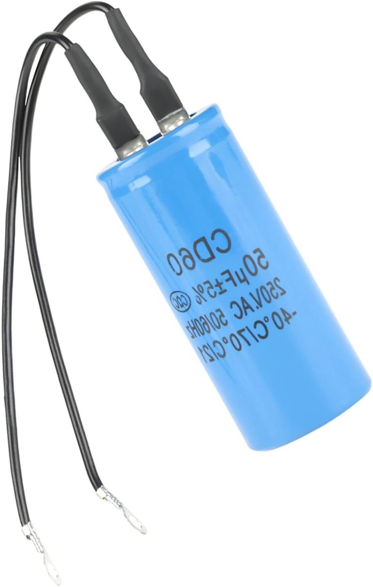 Capacitor voor Aircompressor 50uF 250V AC - Motor Start Capacitor met Kabel voor Efficiënte Prestaties en Betrouwbaarheid