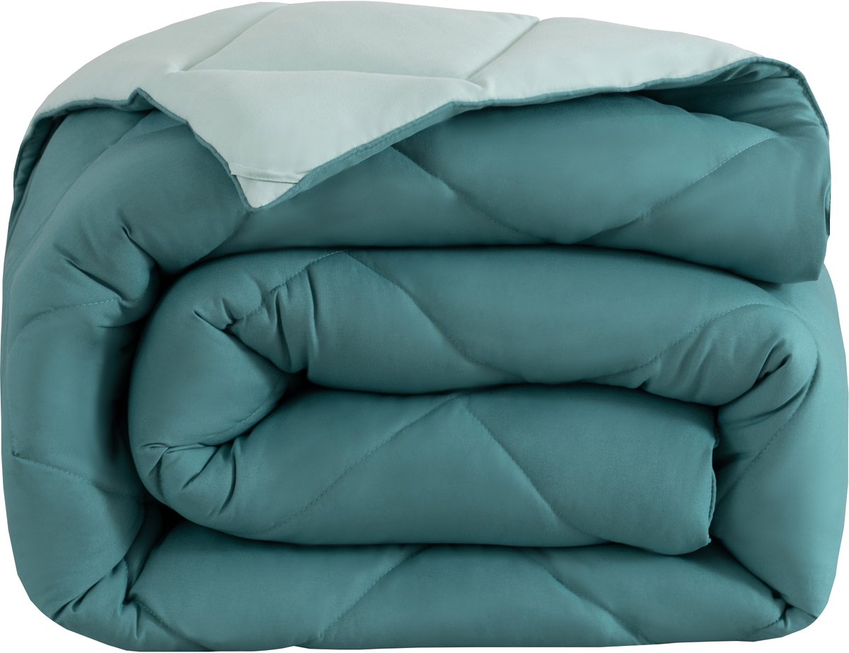 Snoozella ComfyBed Duo 200x200 - Olijf Groen - Dekbed zonder overtrek - Wasbaar hoesloos dekbed - 30 nachten proefslapen - All season winterdekbed & zomerdekbed