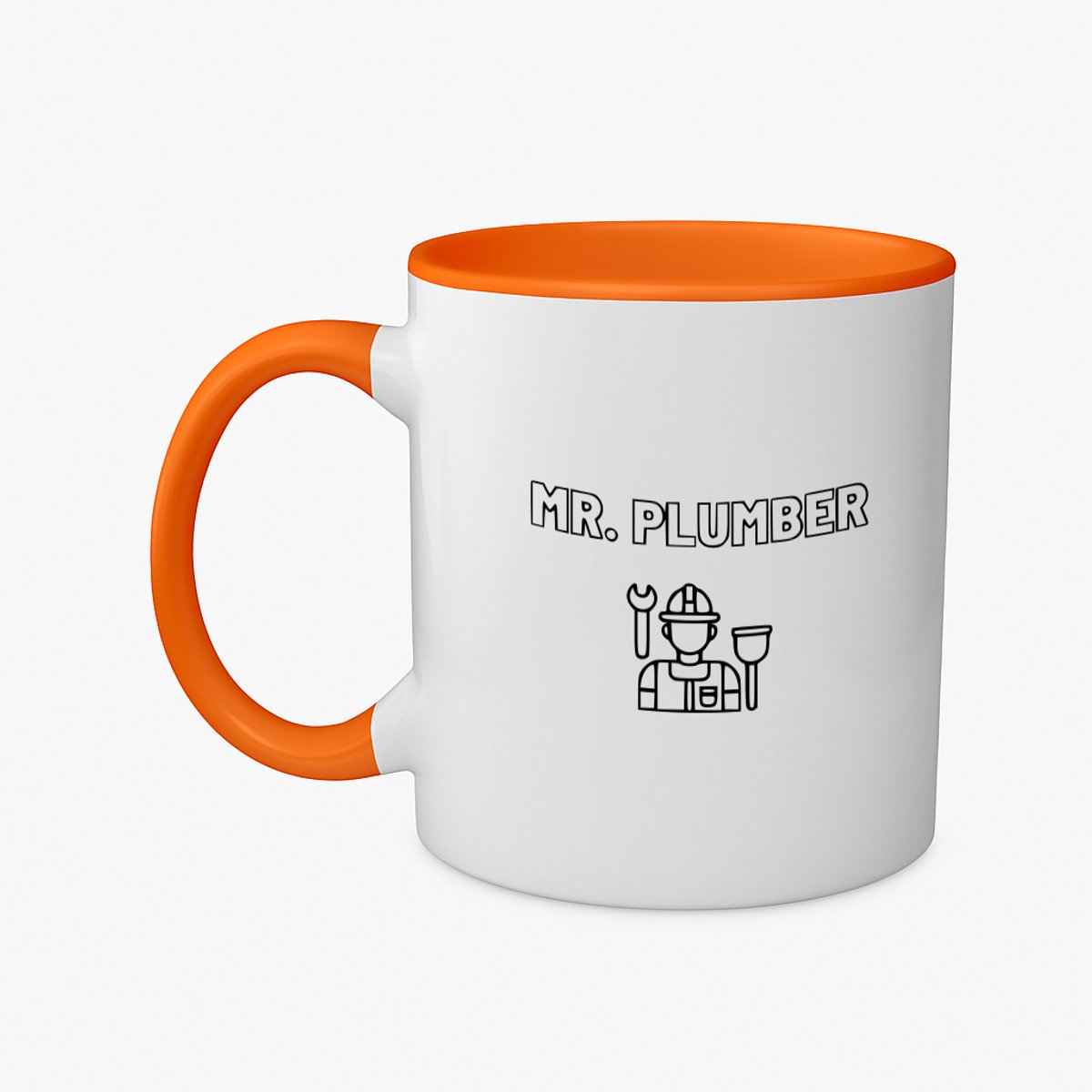 Hacebo® - Loodgieter MR. plumber koffiebeker oranje - Loodgieter - Familie vrienden collega - thee mok - koffie beker - Cadeau - koffiemok - 350 ML inhoud
