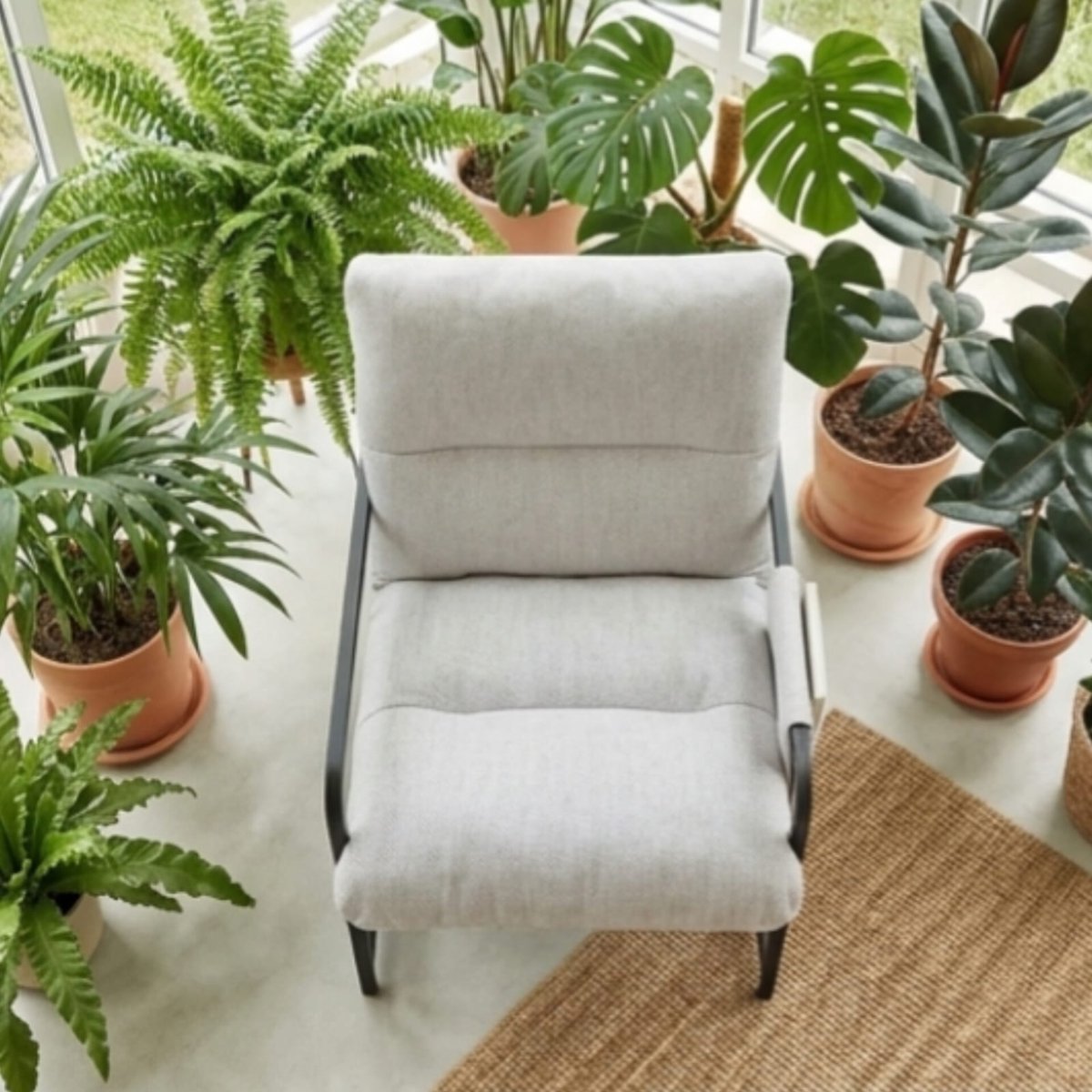 Fauteuil 92x64,5x59 cm – moderne - 5x59 cm - Wit - – moderne zachte loungestoel armleuning