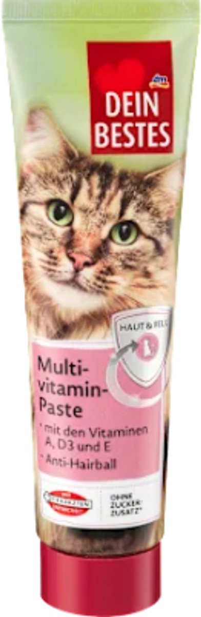 Dein Bestes Vitaminepasta - Kattensnack | Snackpasta met Vitaminen - 1x 100g | Ondersteun de Weerstand en Vitaliteit van je Kat - Anti-haarbal