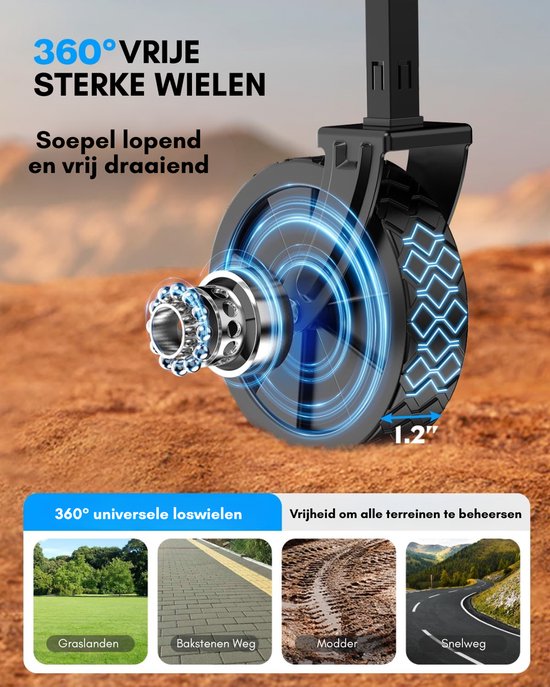 Florixa® Bolderkar Opvouwbaar Luchtbanden - Bolderkar Opvouwbaar - Bolderkar Kinderenvervoer - Zwart - 72cm x 48cm x 95cm van Merkloos — afbeelding 3
