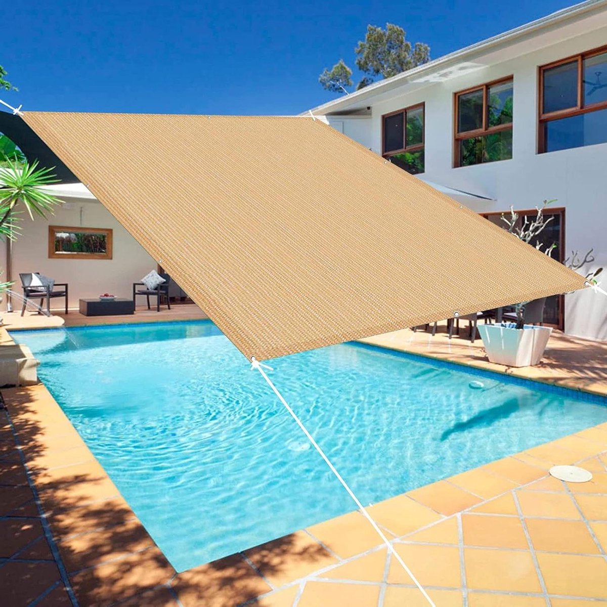 Zonnezeil Rechthoekig - Schaduwdoek Tuin - Privacy Creëren - UV- en Windbescherming - 2x2