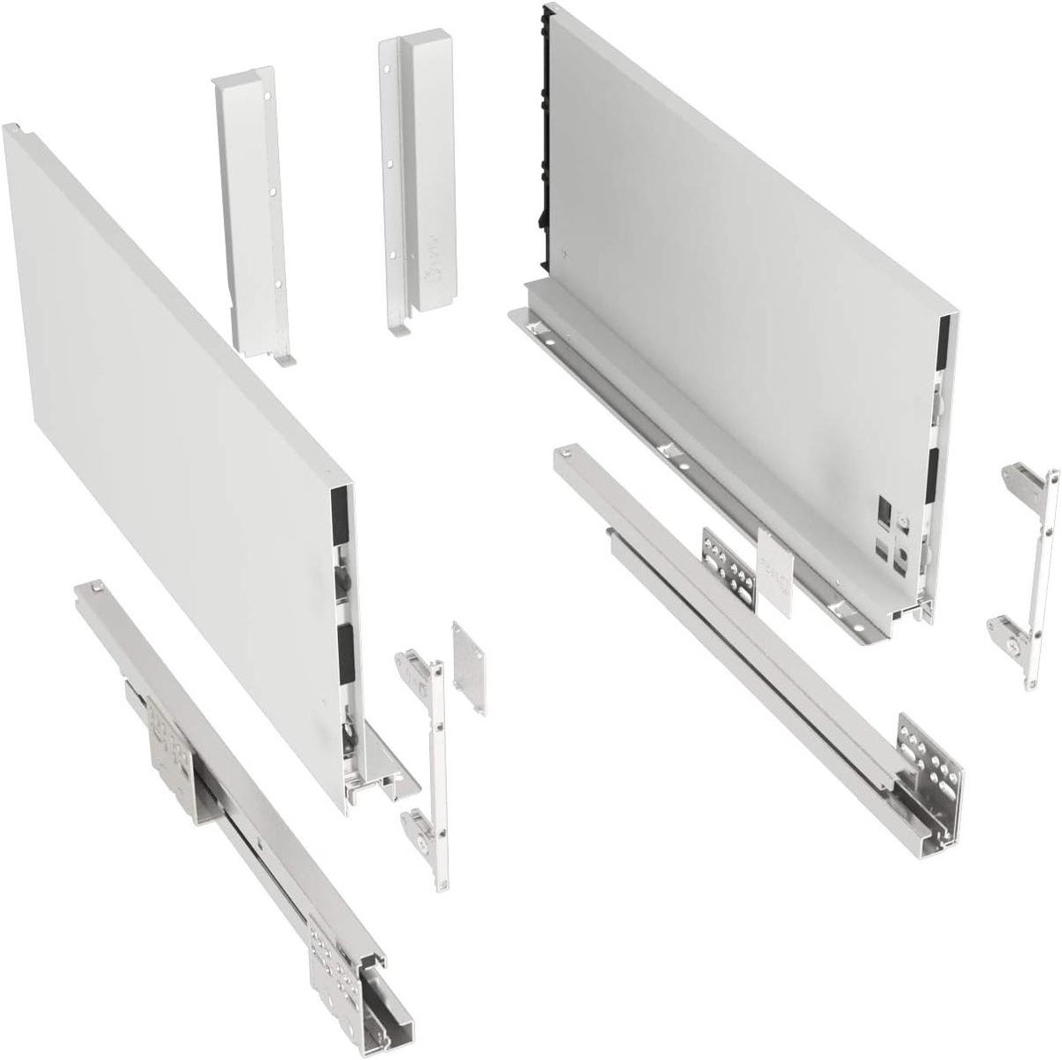 Ladensysteem - Ladegeleiders - Kasten Organiseren - Soft-Close Systeem - 450 mm Diepte - Wit