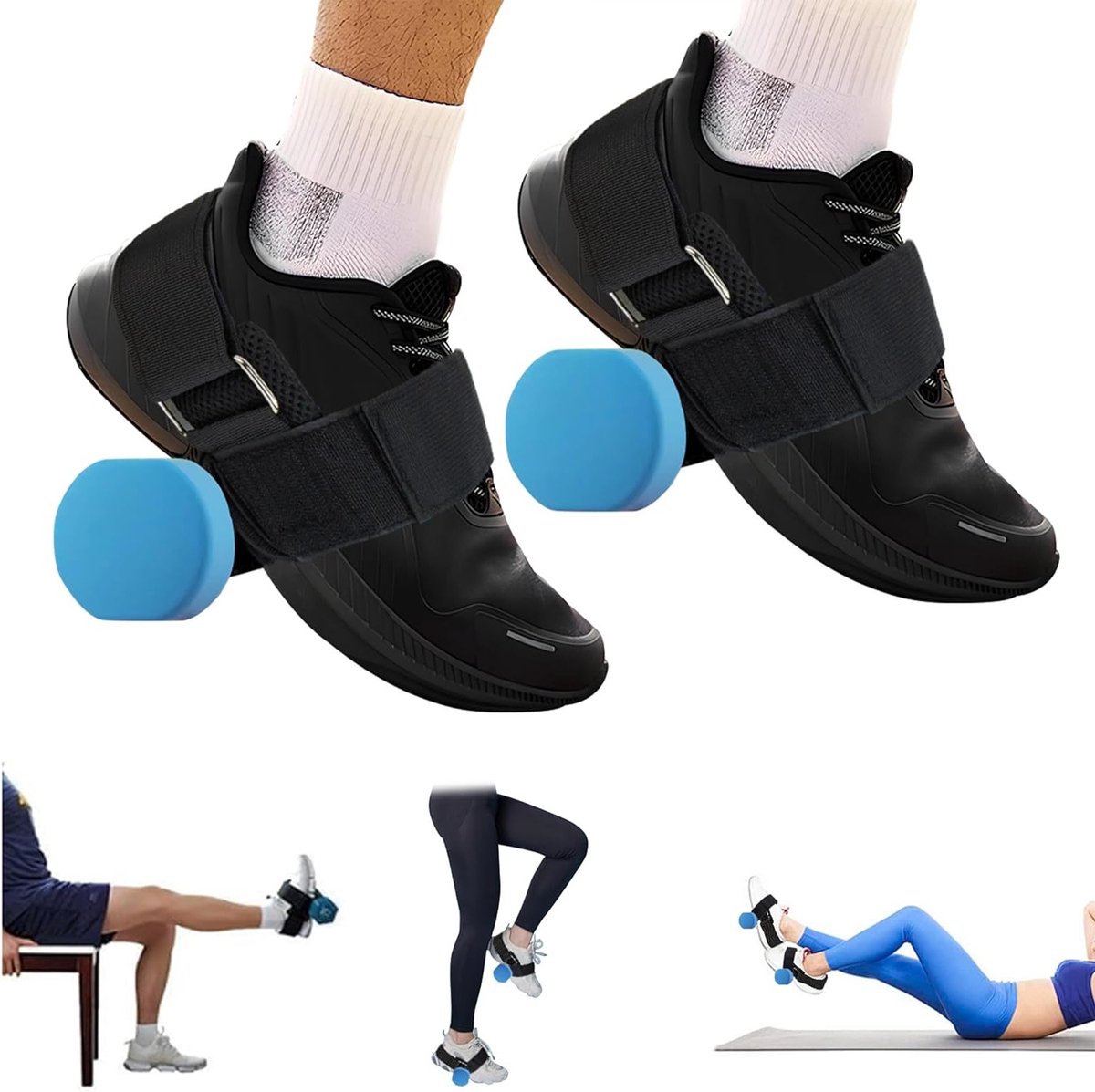 Verstelbare Enkelriemen voor Tibialis Trainer, Gewichten voor Benen, Voetlussen en Dumbbells voor Thuis Gym, Set van 2