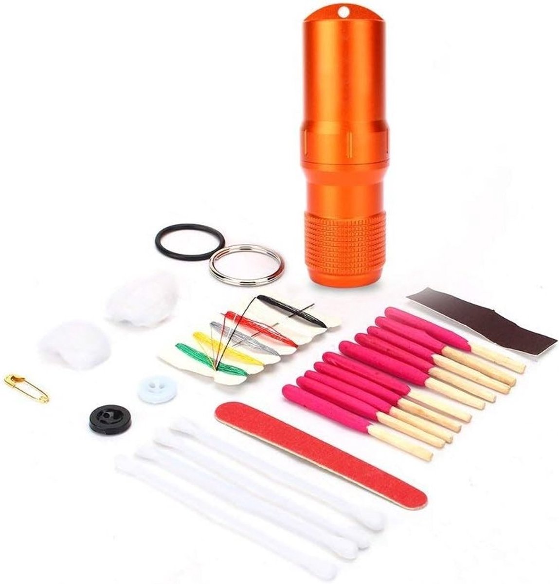 Waterdichte Survivalcapsule voor het veilig bewaren en vervoeren van accessoires en benodigdheden