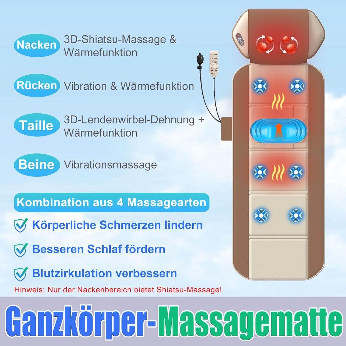 simotrade Massagemat Full Body met Warmte thumbnail 5