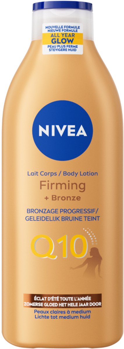 Bol.com NIVEA Q10 Firming + Bronze Bodylotion Bruiner - Stevigere Huid en Natuurlijk Gebruinde Look - Hydraterende Lotion - Snel... aanbieding