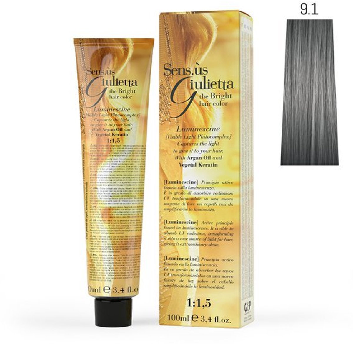 Sens.Us Giulietta - Permanente oxidatieve haarkleur met ammoniak 100 ml 9.1