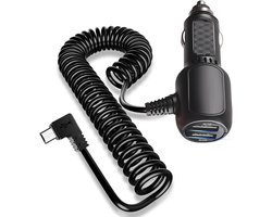 Chargeur de voiture double USB - Adaptateur chargeur Garmin - Navigation en route - Connexion Mini USB - 16,4 x 11,5 cm - Noir