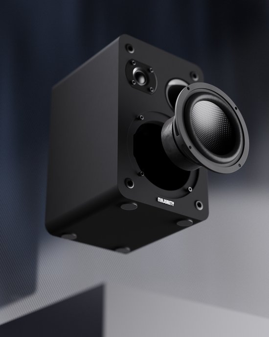 Majority D70X Passive Bookshelf Speakers - 60W RMS - Stereo - Ingebouwde Woofer en Tweeter - Zwart van Majority — afbeelding 2