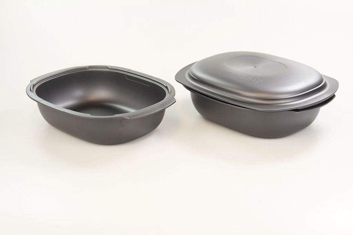 Ovenschaal met deksel - Braadpan - Koken en bakken - Temperatuurschokbestendig - 2 Liter - Grijs