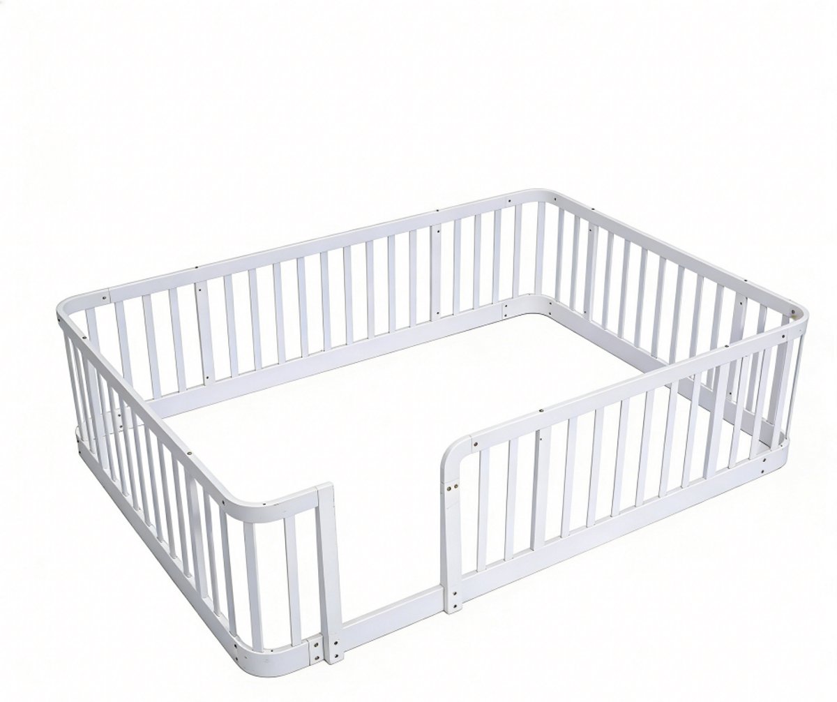 Merax Babybox 140x200 cm - Modulaire Grondbox voor Baby en Huisdieren - Veiligheidshek met Afgeronde Hoeken - Wit