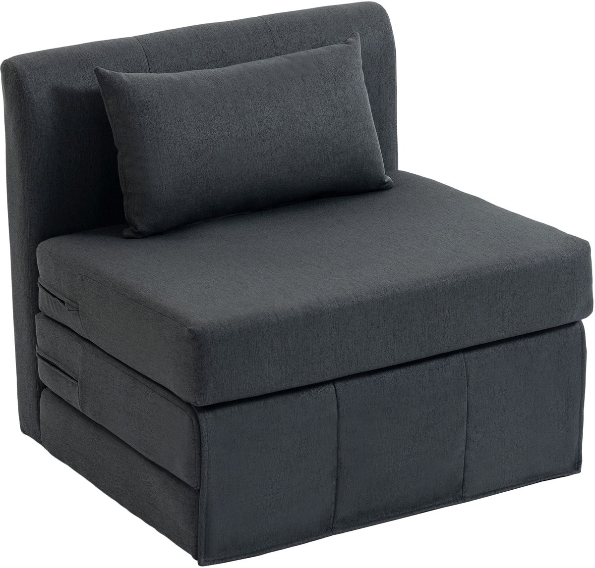 Slaapstoel - Uitklapbaar - Slaapbank - Logeerbed - Zetelbed - Slaapfauteuil - Vouwbed - 1 persoons - Zeer comfortabel - Donkergrijs