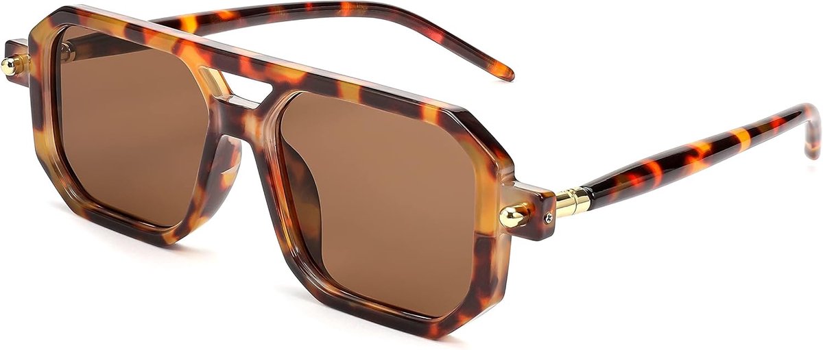 Zonnebril - Retro Jaren 70 Stijl - 1 Stuks - UV400 Bescherming - Dames en Heren - Vintage Vierkant Frame