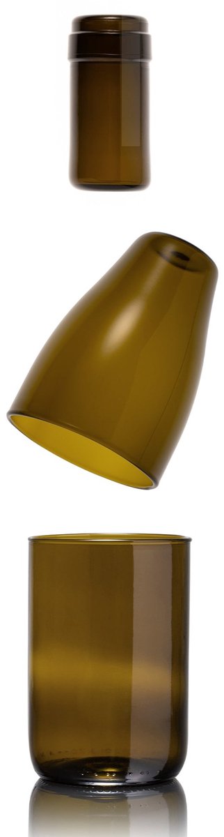 Rebottled - Treble - Set van 3 glazen - Olive