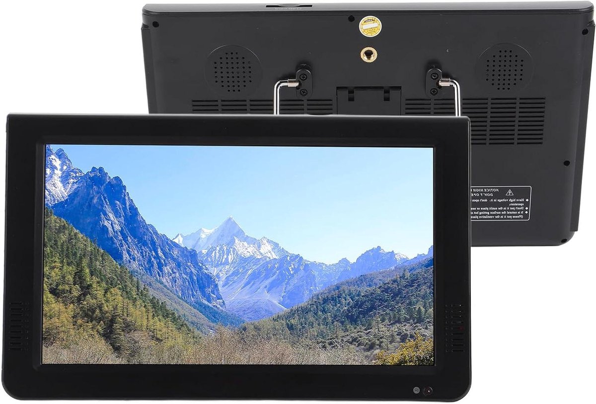 Draagbare Digitale TV - Televisie Mini TV - Onderweg Entertainment - Ingebouwde Batterij - 10 Inch Scherm - Zwart
