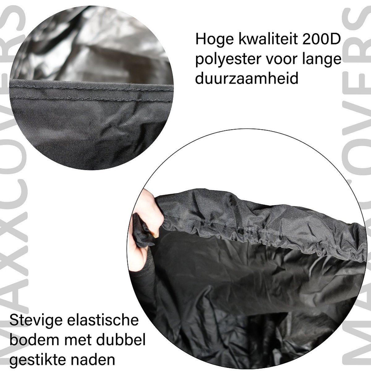 Maxxcovers - Scooterhoes met Windscherm Waterdicht - Universele Hoes voor Buiten - Ook voor Vespa Sprint Scooter - Maat M - Zwart – foto 3