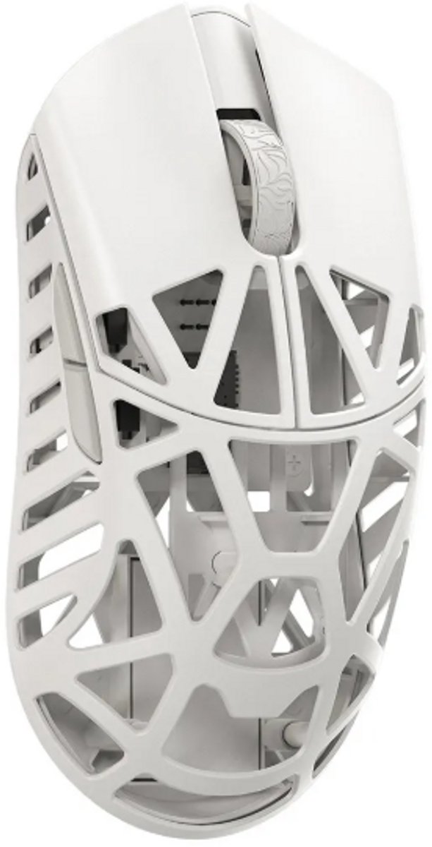 WLMouse Beast X Mini Pro Side Slits Milky White - Muis - Draadloos - 5 knoppen - 8000Hz - 30.000 DPI - PAW 3950HS - Omron optical switches - Wit