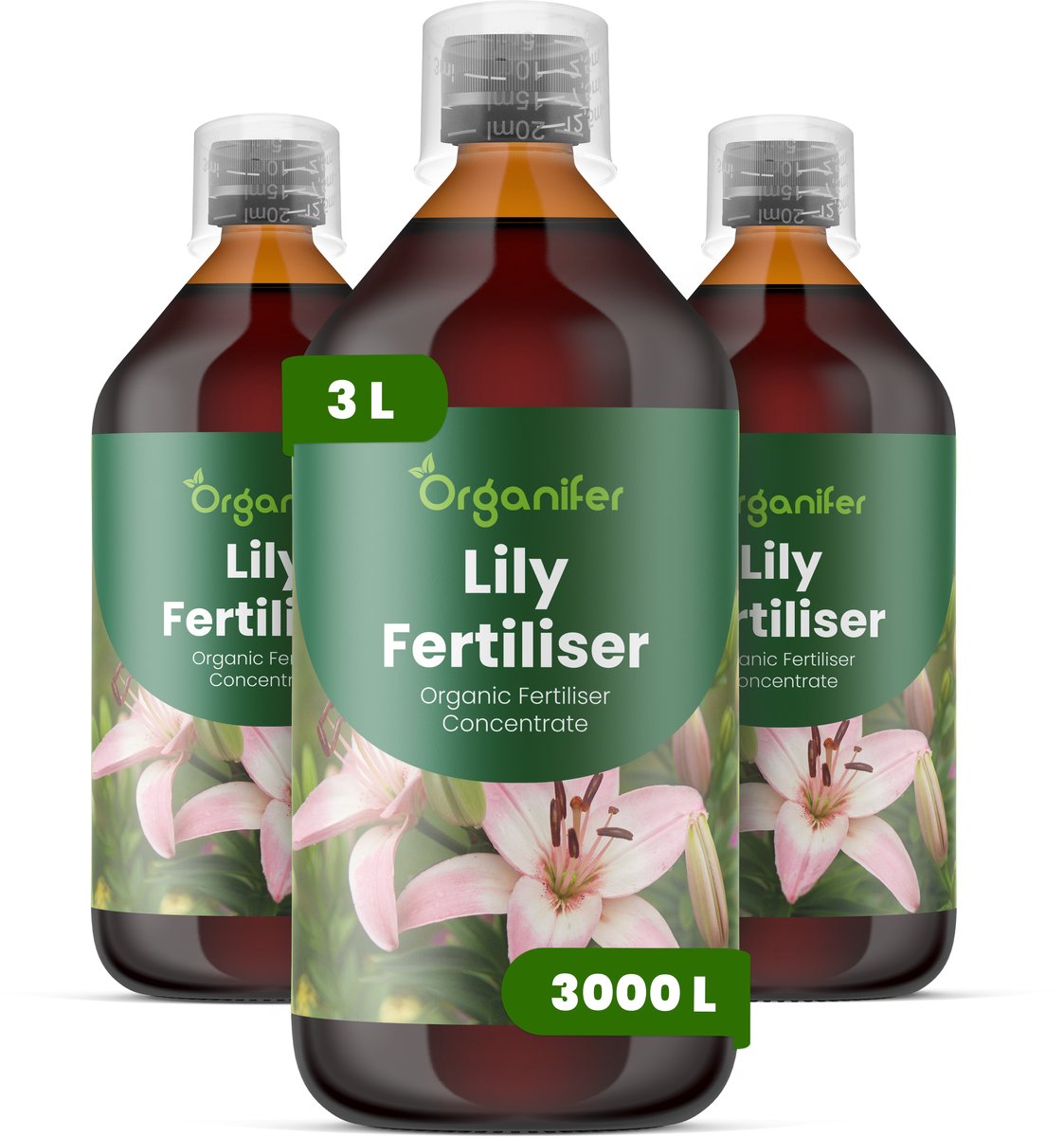 Vloeibare Meststof Voor Lelie 3X1 L Voor 3000 L - Npk 3-4-3 - Geschikt Voor Аlle Leliesoorten - Voor - Stengelstevigheid - Verticale Groei - Knopvorming - Kleurintensiteit - Langdurige Bloemen - Sierwaarde - Voor Snijbloemproductie - Organifer