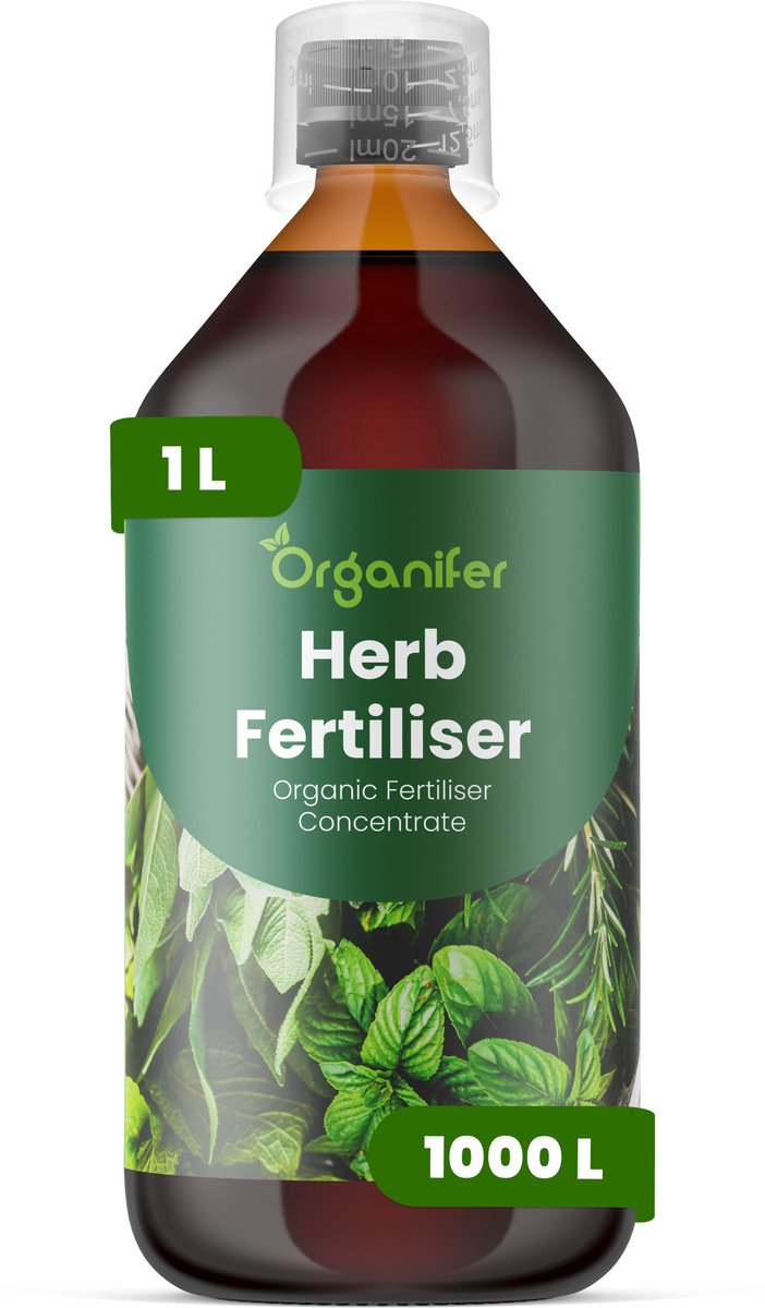 Vloeibare Meststof Voor Kruiden 1 L Voor 1000 L - Npk 3-4-3 - Аromatische Groei, Hoge Bladdichtheid, Intense Smaak, Groeiroutine Na Herhaald Oogsten, Verhoogt De Concentratie Van Essentiële Oliën Voor Superieure Culinaire Kwaliteit - Organifer