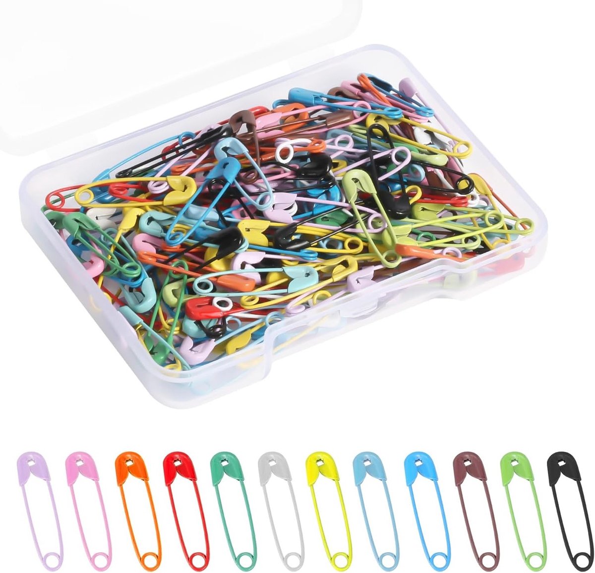 Kleine Veiligheidsnaalden 250 Stuks, 19mm Mini Veiligheidsnaalden voor Kleding, Naaiwerk en Sieraden Maken in Diverse Kleuren