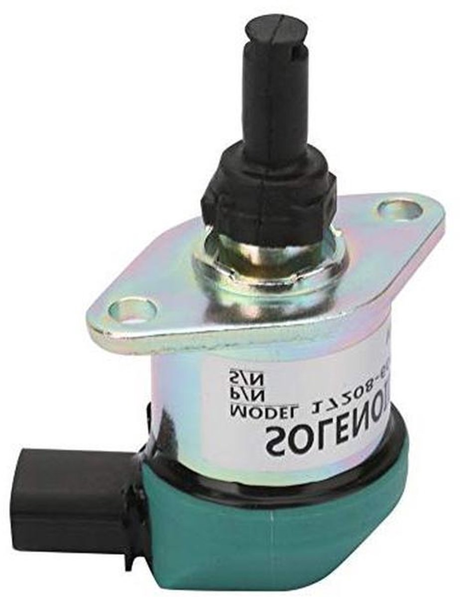 Afsluitmagneet Graafmachine - Magneetventiel Motorstop - Motor Uitschakelen - 12V Werking - 1 stuk - Zwart
