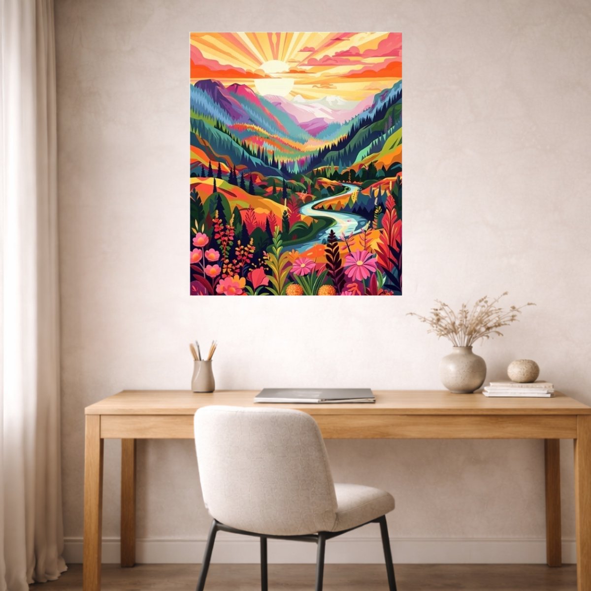 Paint by numbers Volwassenen – schilderen op nummer – Creatieve hobby – Ontspanning thuis – Cadeau idee – Compleet pakket – DIY decoratie – Landschap – Kleurrijk – Where Colors Run Wild — afbeelding 4
