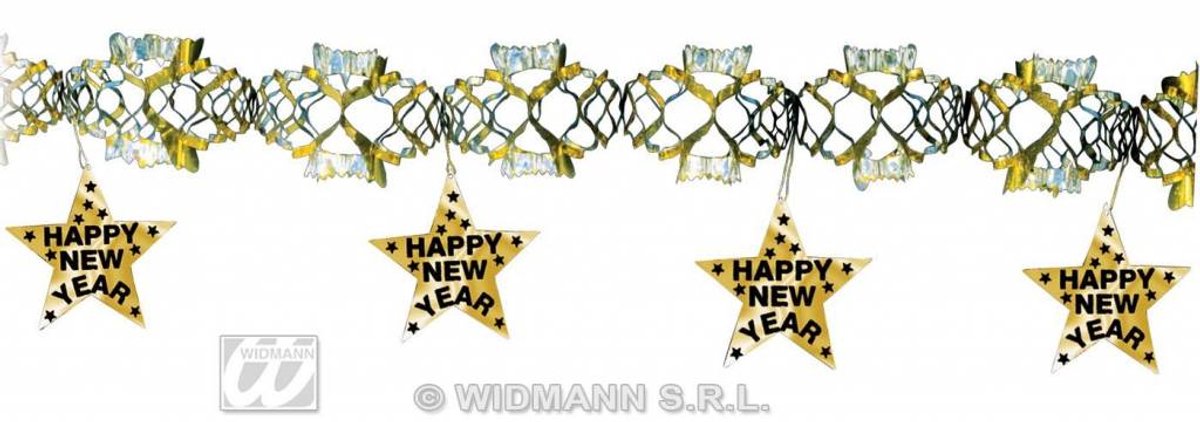 Happy new year laser slinger goud