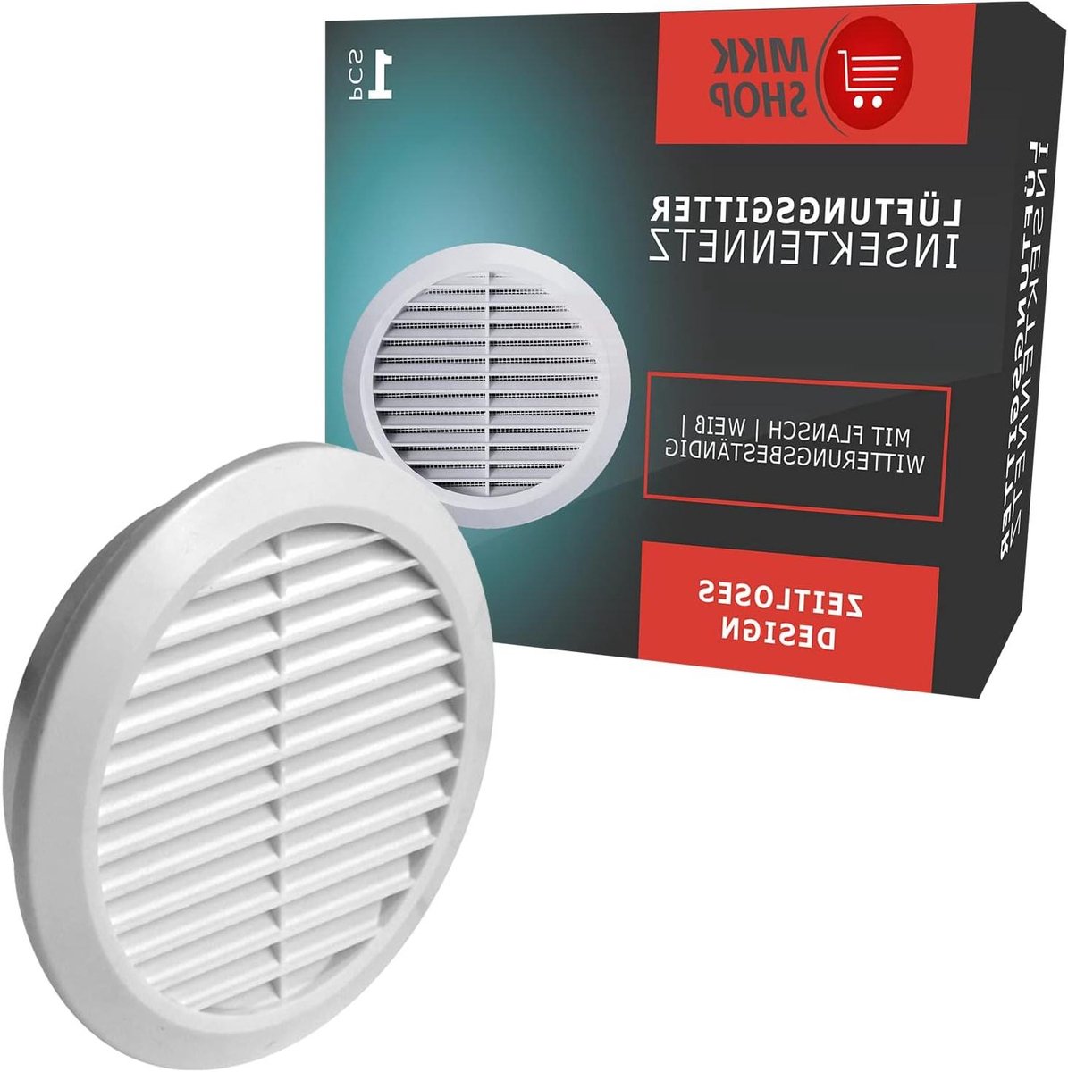 Ventilatierooster Garage - Afvoerlucht Rooster - Toevoerlucht Regelen - Insectenwerend Net - Ø 125 mm - Bruin