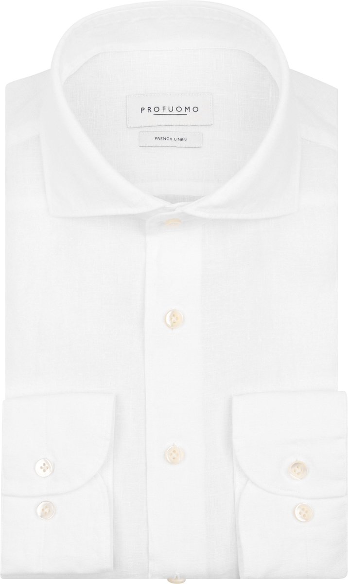 Profuomo Overhemd Linnen Wit - Maat 45 - Heren - Overhemden Casual
