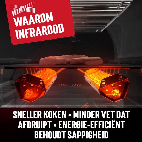 Dimplex Crossray eXtreme Infrarood Elektrische BBQ - Tafelbarbecue Elektrisch - 300°C+ - 2 Verwarmingselementen 1100 W - Elektrische Grill voor Buiten - Grillen, Braden en Garen - Zwart van Merkloos — afbeelding 5