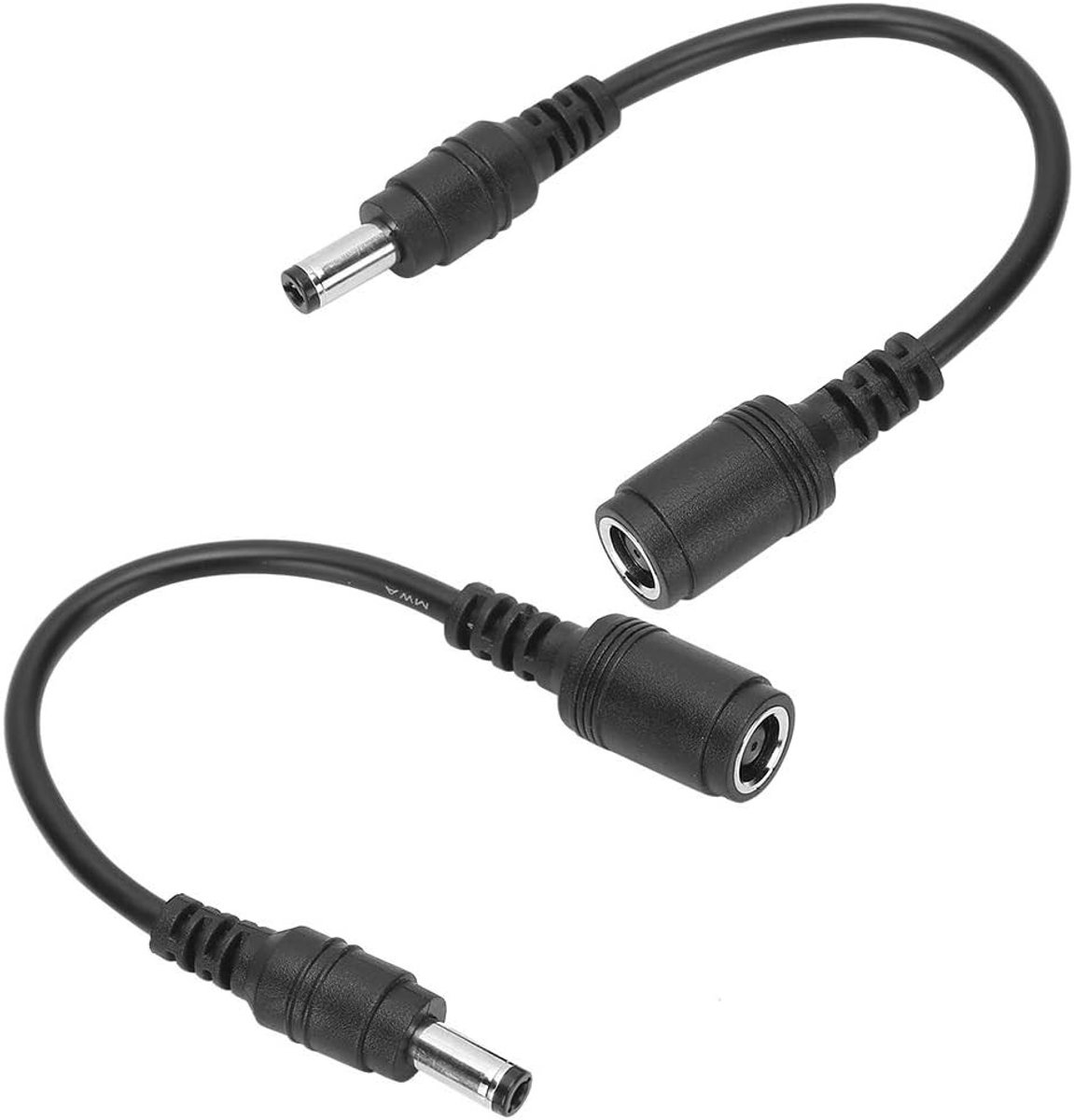 DC Verlengkabel 7.4x5mm naar 5.5x2.5mm - 2 Stuks, Geschikt voor Laptop, Snelladen, Zwart